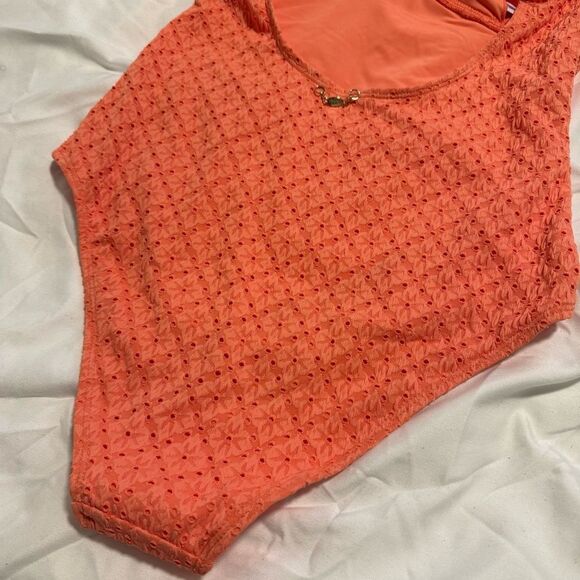 Betsey Johnson Deep V Swimsuit with Ruffled Trim - Picture 7 of 15